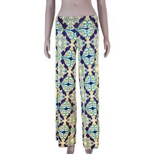 Boho Wide Leg Summer Pants Beach Vacation‎ Floral Festival Pants Size Small